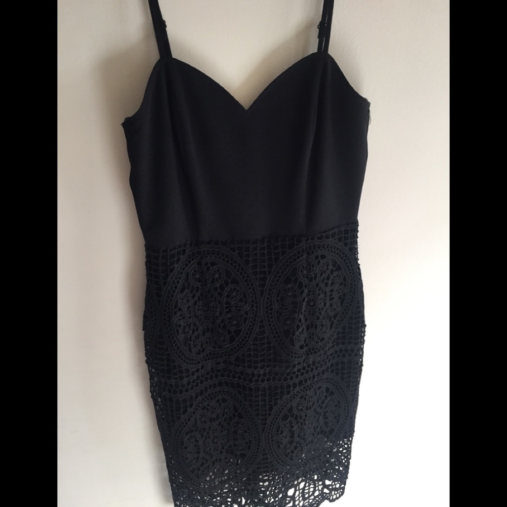 J.O.A. Black lace detail dress